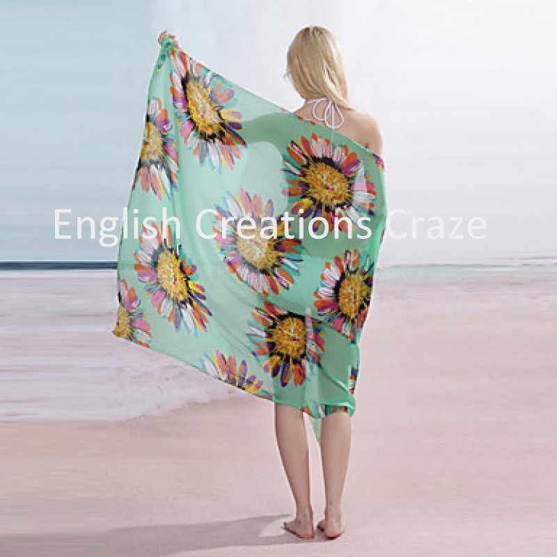 Greek Pareo, Sarong, Silk, Summer Accessories, Beachwear, Greek Woman  Pattern, Greek Islands, Design Made in Greece, Summer Beach Cloth -   Hong Kong