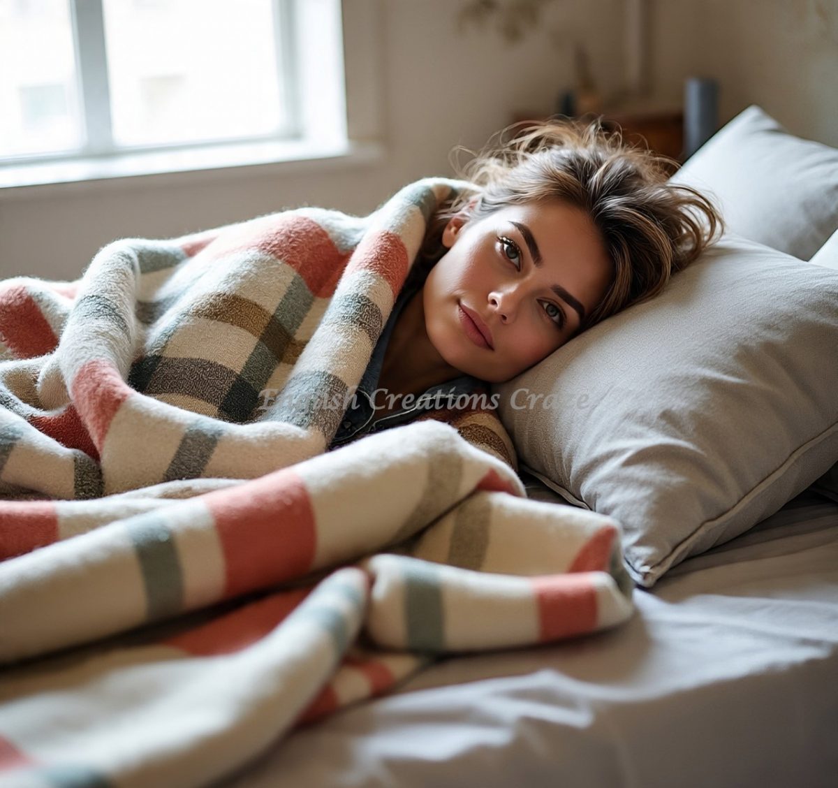 Coperta a quadri in lana d’agnello